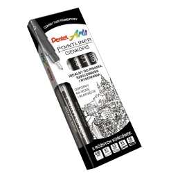 Pentel Zestaw cienkopisów kalibrowanych Pointliner - - czarne, 5 szt. > Markery, Brushpeny I Pisaki