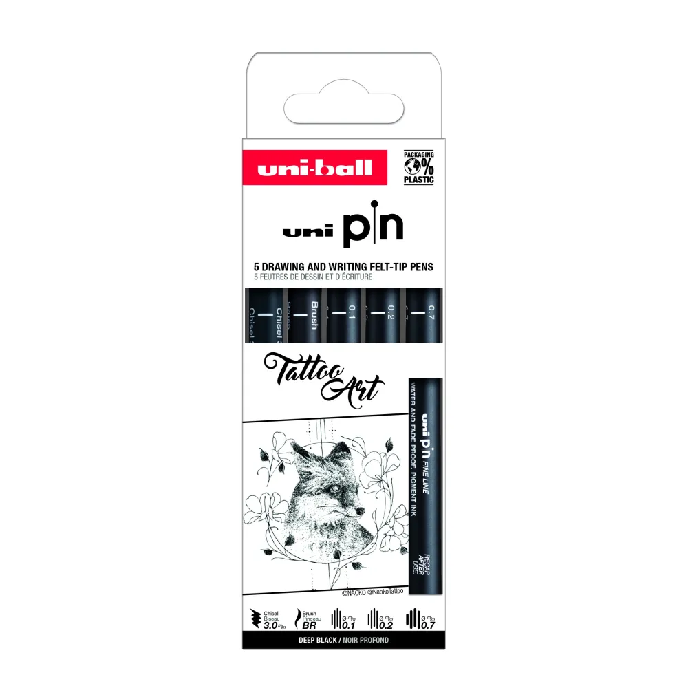 Uni Zestaw cienkopisów kreślarskich Pin 200 Sketching - - 5 szt. > Cienkopisy