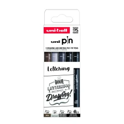 Uni Zestaw cienkopisów kreślarskich Pin 200 Lettering - - 5 szt.
