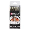 Sakura Zestaw cienkopisów Pigma Manga Micron - - czarne, 6 szt. > Markery, Brushpeny I Pisaki