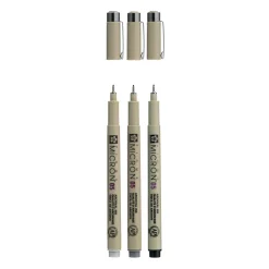 Sakura Zestaw cienkopisów Pigma Micron 05 - - Black & Gray, 0,45 mm, 3 szt. > Markery, Brushpeny I Pisaki