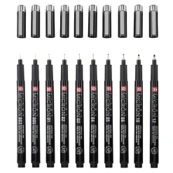 Sakura Zestaw cienkopisów Pigma Micron Black z etui - - 10 szt. > Markery, Brushpeny I Pisaki