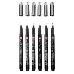 Sakura Zestaw cienkopisów Pigma Micron Black z etui - - 6 szt.