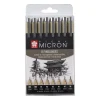 Sakura Zestaw cienkopisów Pigma Micron - - czarne, 8 szt. > Markery, Brushpeny I Pisaki