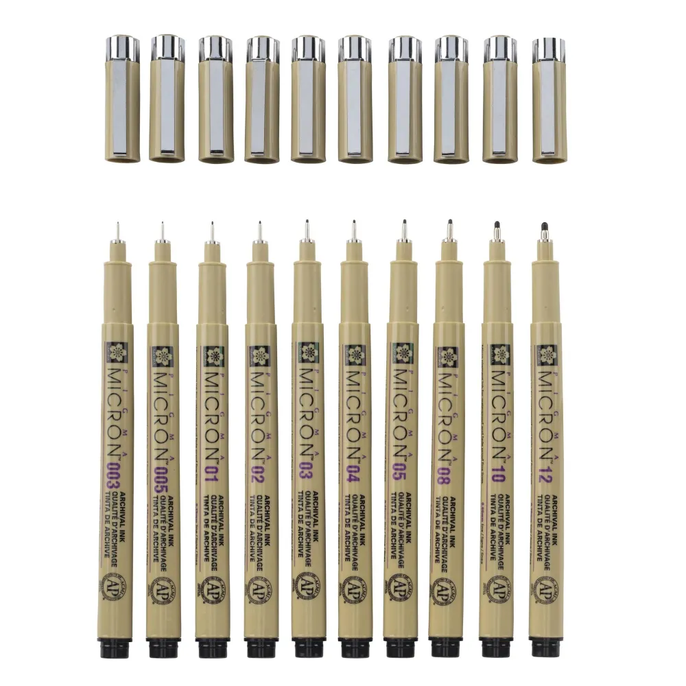 Sakura Zestaw cienkopisów Pigma Micron - - czarne, 10 szt.