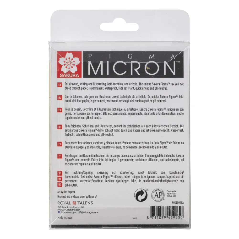 Sakura Zestaw cienkopisów Pigma Micron - - czarne, 10 szt.