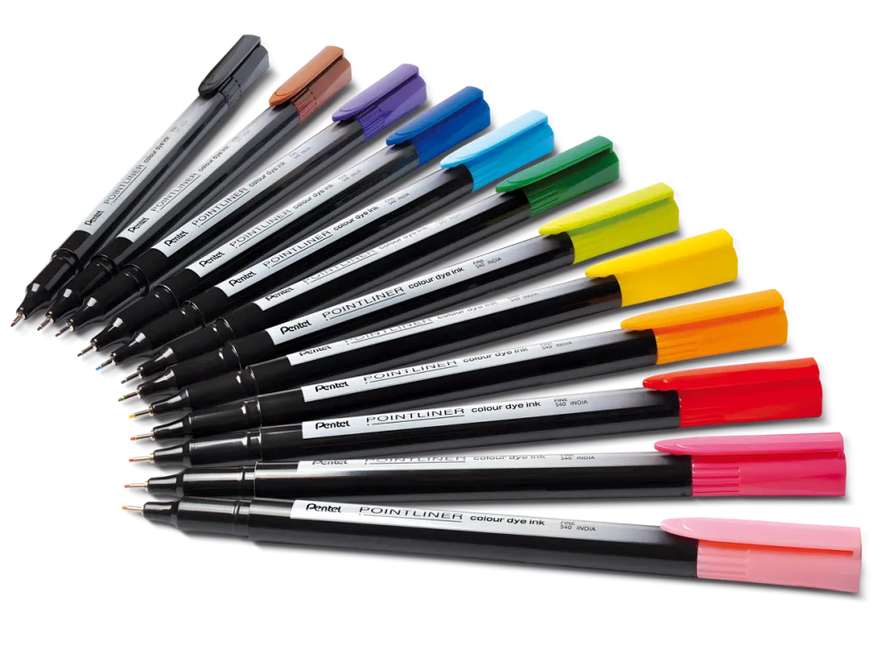 Pentel Zestaw cienkopisów Pointliner Colour 0,4 mm - - 12 szt.