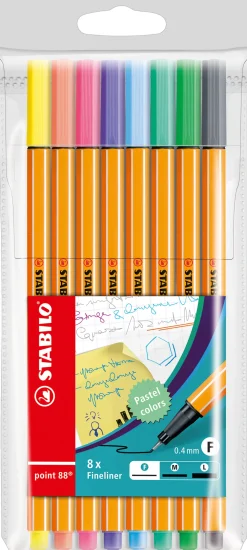 Stabilo Zestaw cienkopisów Point 88 - - pastelowe, 8 kolorów > Markery, Brushpeny I Pisaki