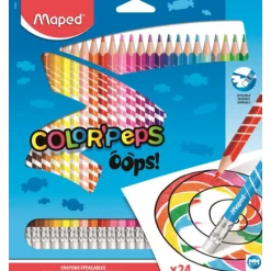 Maped Zestaw ścieralnych kredek Color'Peps Oops - - 24 kolory > Dzieci Kredki Dla Dzieci