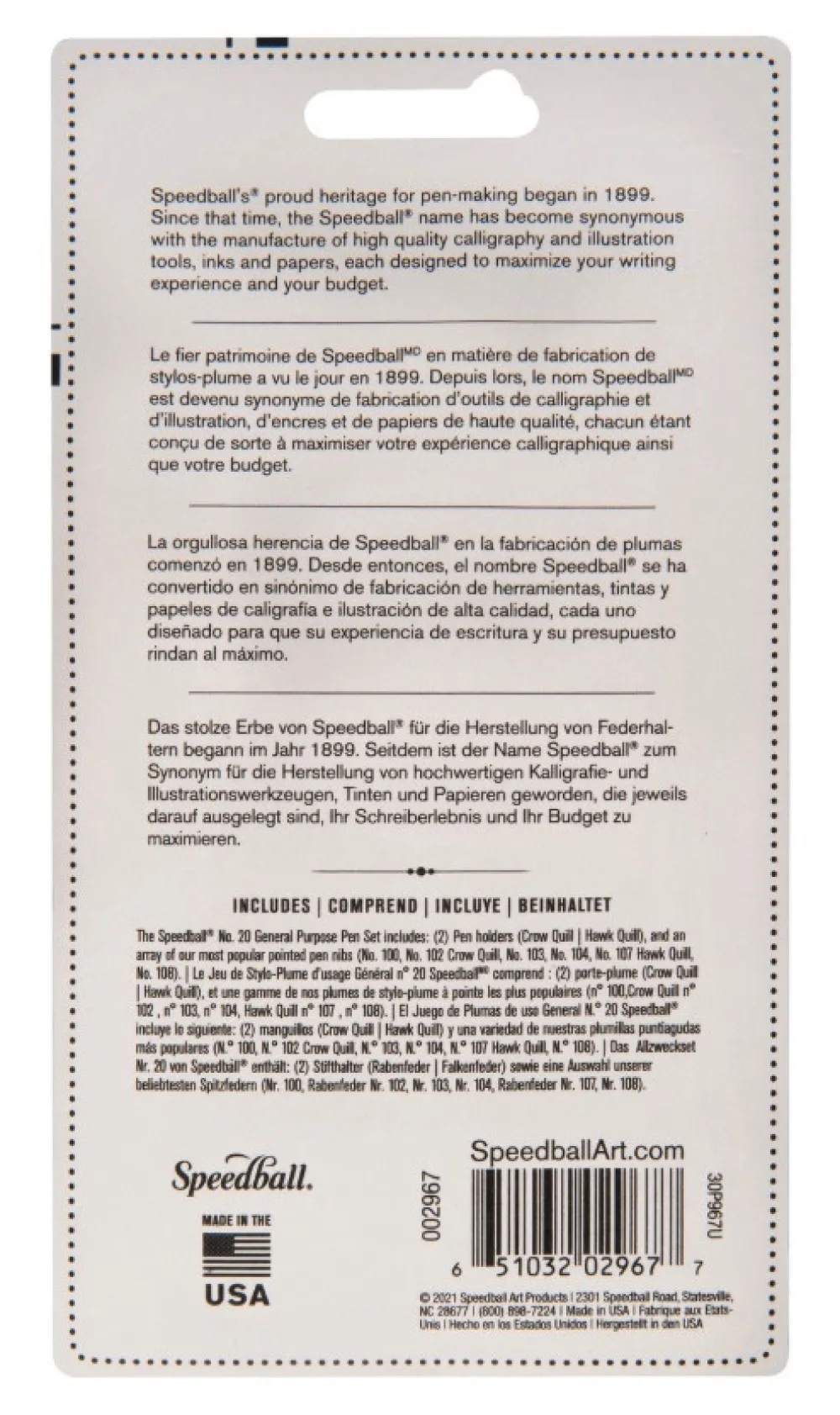 Speedball Zestaw do kaligrafii nr 20 General Purpose - - 8 szt.