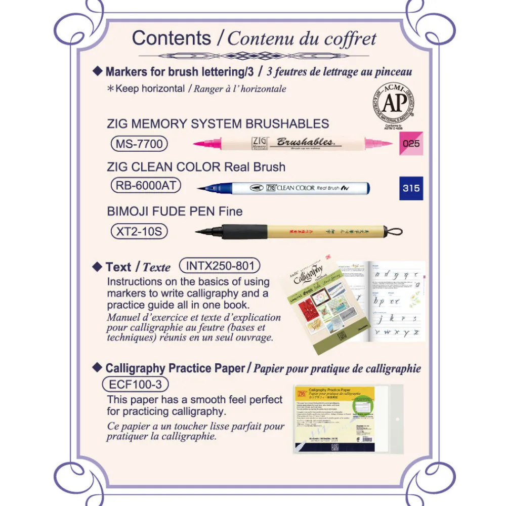 Kuretake Zestaw do kaligrafii Zig Brush Lettering Starter Set - - 5 szt. > Zestawy Do Kaligrafii