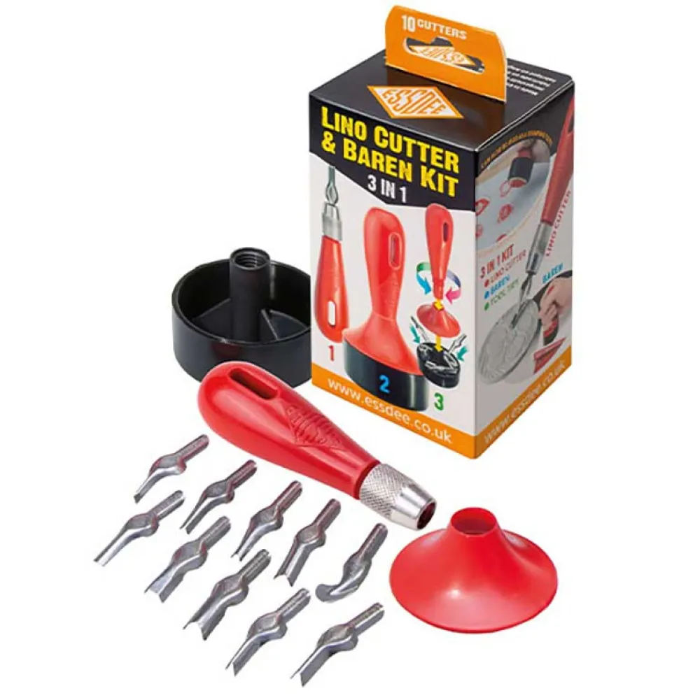 Essdee Zestaw do linorytu Lino Cutter & Baren Kit - - 12 szt. > Techniki Graficzne
