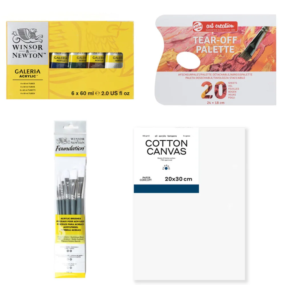 PaperConcept Zestaw do malarstwa akrylowego Acrylic Set - > Farby Akrylowe
