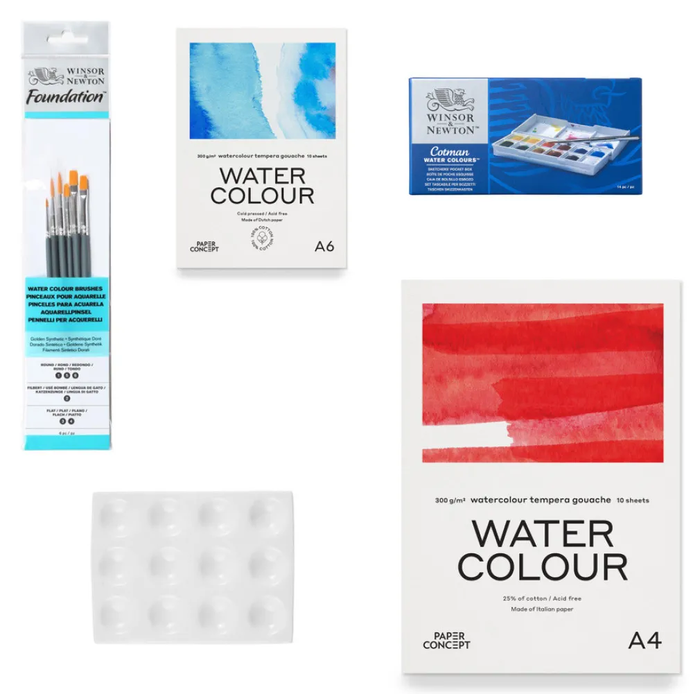 PaperConcept Zestaw do malarstwa akwarelowego Watercolour Set -