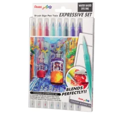 Pentel Zestaw do malowania Brush Sign Pen Twin Landscape - - 8 szt. ><noscript><img width=