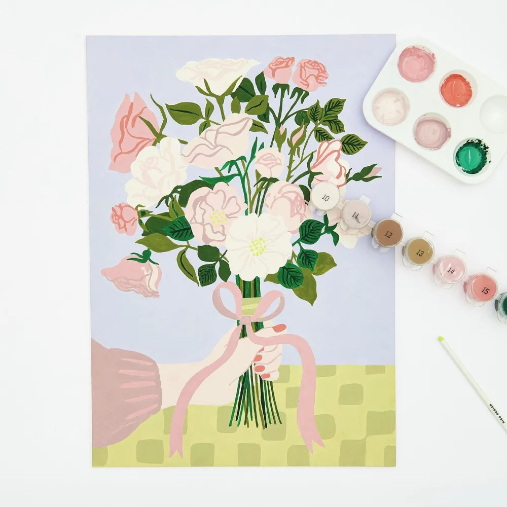 Rico Design Zestaw do malowania po numerach - - Roses Bouquet > Malowanie Po Numerach