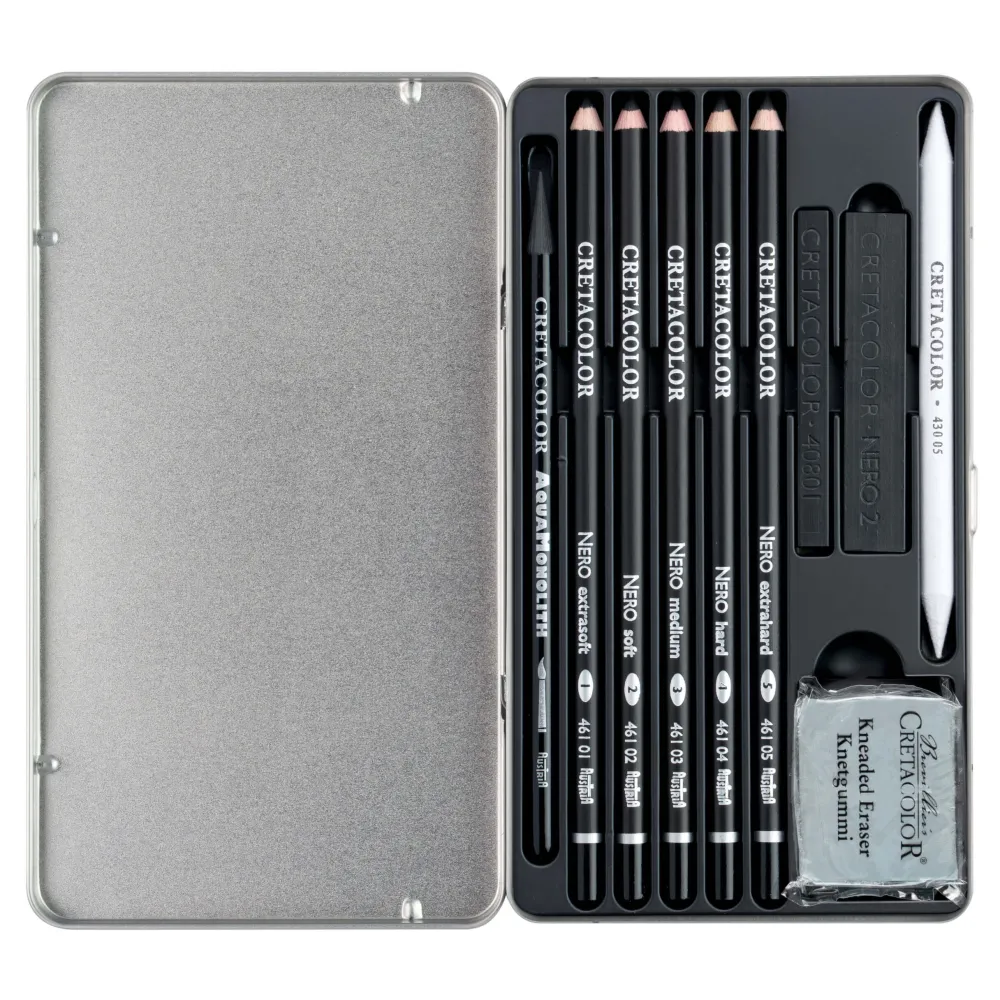 Cretacolor Zestaw do rysowania Deep Black Drawing Set - - 10 szt. > Zestawy Do Rysunku