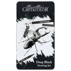 Cretacolor Zestaw do rysowania Deep Black Drawing Set - - 10 szt. ><noscript><img width=