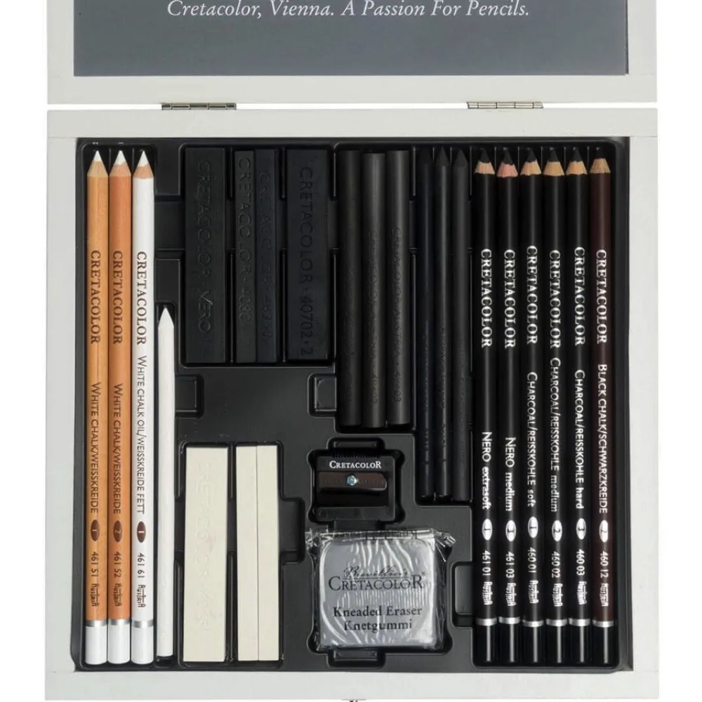 Cretacolor Zestaw do szkicowania Black & White Box - - 25 szt.