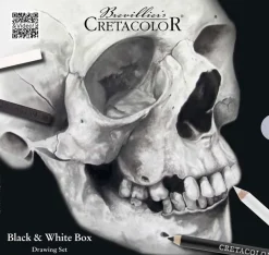 Cretacolor Zestaw do szkicowania Black & White w metalowej kasetce - - 25 szt. > Zestawy Do Rysunku|Węgle Rysunkowe