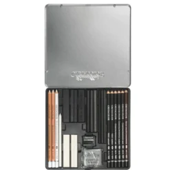 Cretacolor Zestaw do szkicowania Black & White w metalowej kasetce - - 25 szt. ><noscript><img width=