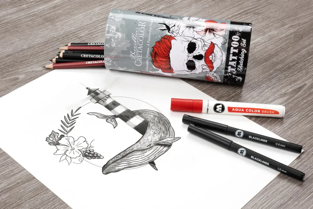 Cretacolor Zestaw do szkicowania tatuaży Tattoo - - 14 szt.