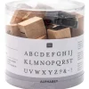 Rico Design Zestaw drewnianych stempli ABC - - alfabet, 30 szt.