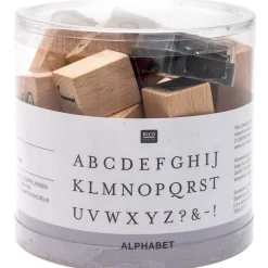 Rico Design Zestaw drewnianych stempli ABC - - alfabet, 30 szt.