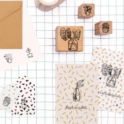 Rico Design Zestaw drewnianych stempli Hygge Plants - Paper Poetry - 7 szt. > Tusze I Stemple