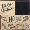 Rico Design Zestaw drewnianych stempli Jolly Christmas - Paper Poetry - Lettering, 9 szt. > Tusze I Stemple