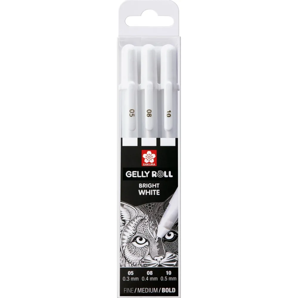 Sakura Zestaw długopisów żelowych Gelly Roll - - białe, 3 szt.