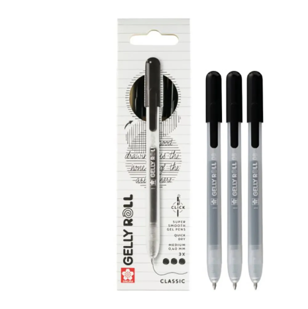Sakura Zestaw długopisów żelowych Gelly Roll Classic - - Black, 0,40 mm, 3 szt.