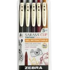 Zebra Zestaw długopisów żelowych Sarasa Clip Vintage - - Light Colors 5 szt. > Długopisy Żelowe