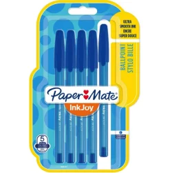 Paper Mate Zestaw długopisów InkJoy 100 - - niebieskie, 0,7 mm, 5 szt. ><noscript><img width=