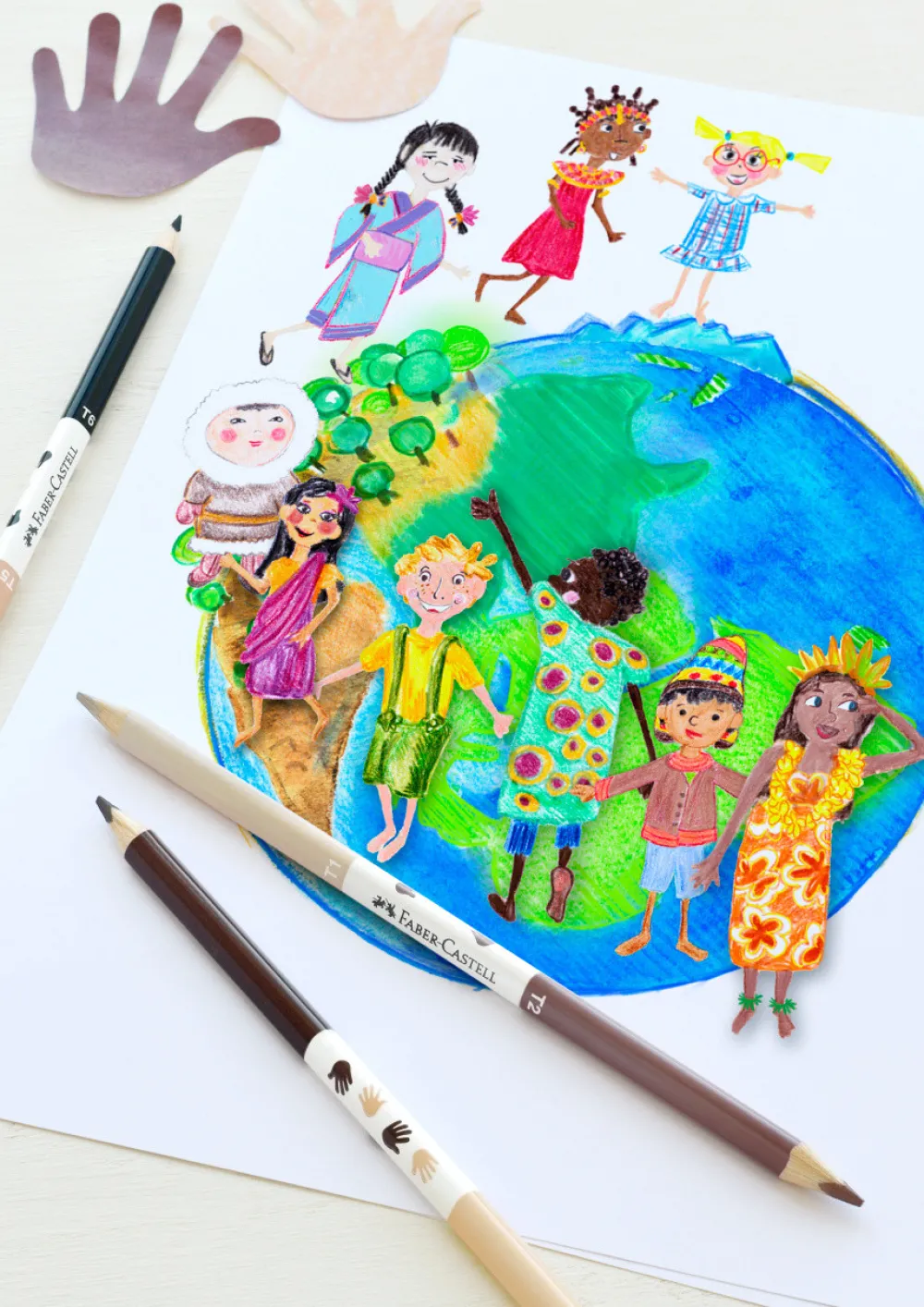 Faber-Castell Zestaw dwustronnych kredek Grip, edycja Children of the world - - 3 szt. > Dzieci Kredki Dla Dzieci