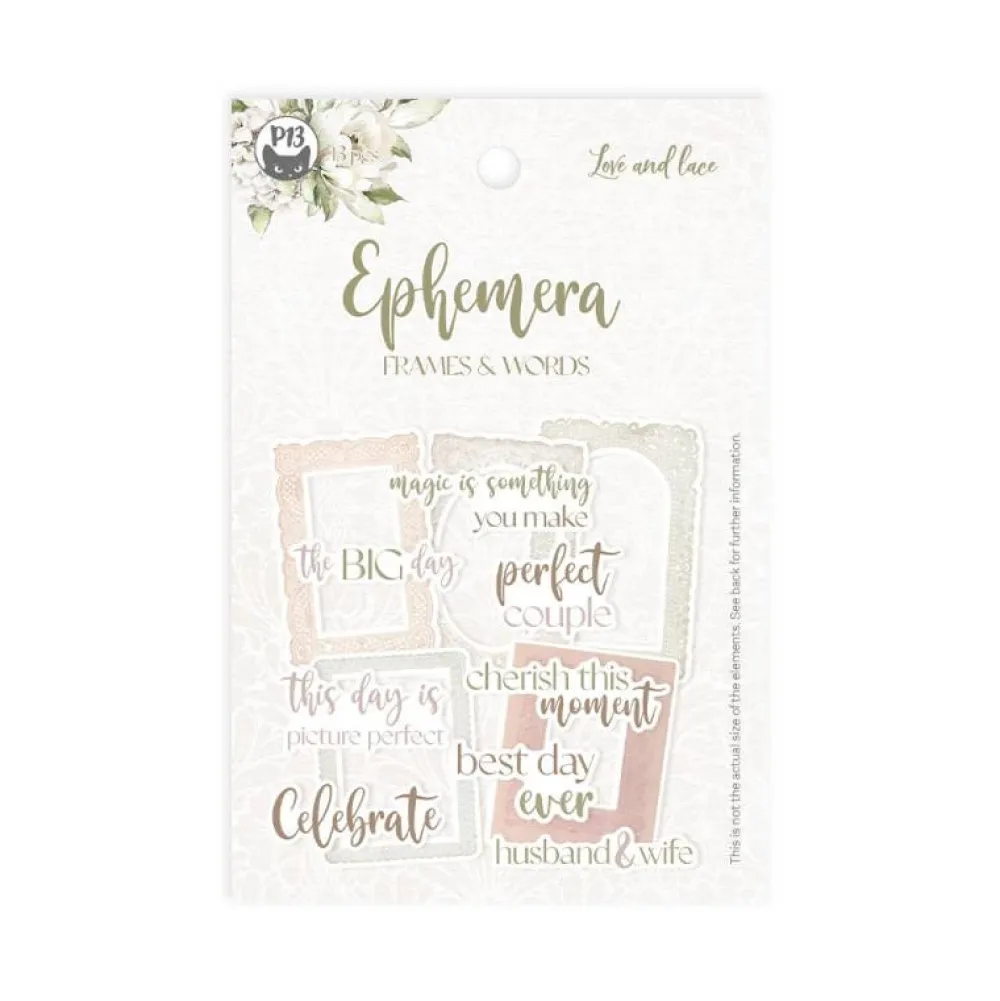 Piatek Trzynastego Zestaw elementów Frames and Words - Piątek Trzynastego - Love and lace 13 szt. > Papiery Do Scrapbookingu