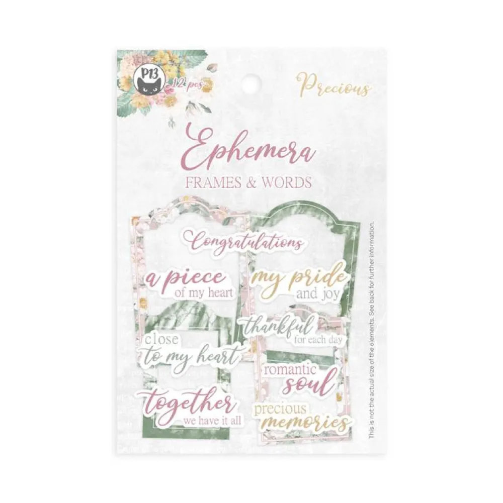 Piatek Trzynastego Zestaw elementów Frames and Words - Piątek Trzynastego - Precious 12 szt. > Papiery Do Scrapbookingu