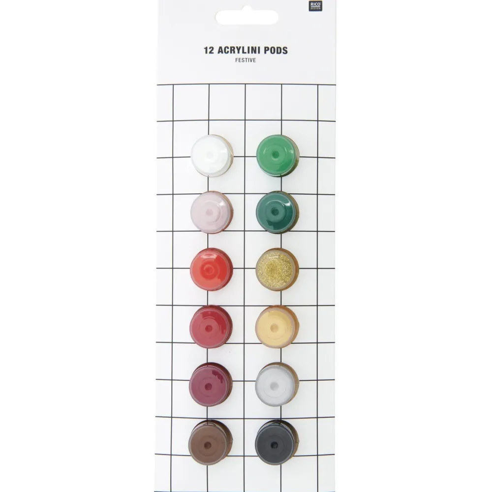 Rico Design Zestaw farb akrylowych Acrylini Earthy - - 12 x 3,5 ml > Farby Akrylowe