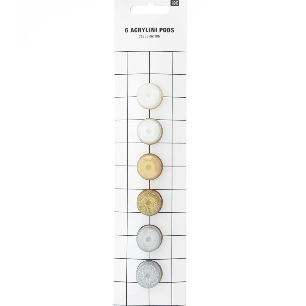 Rico Design Zestaw farb akrylowych Acrylini Celebration - - 6 x 3,5 ml
