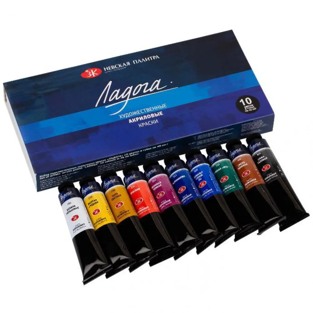 St. Petersburg Zestaw farb akrylowych Ładoga - - 10 kolorów x 46 ml
