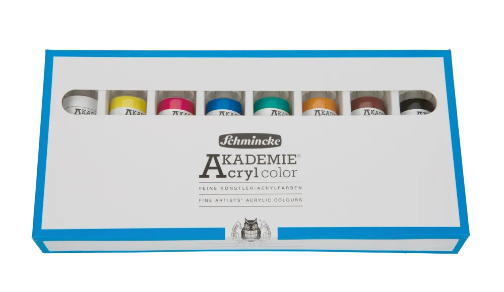 Schmincke Zestaw farb akrylowych Akademie - - 8 kolorów x 60 ml > Farby Akrylowe