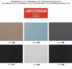 Amsterdam Zestaw farb akrylowych - - Grey Mixing, 6 kolorów x 20 ml ><noscript><img width=