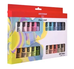 Amsterdam Zestaw farb akrylowych - - Soft Colors, 24 kolory x 20 ml ><noscript><img width=
