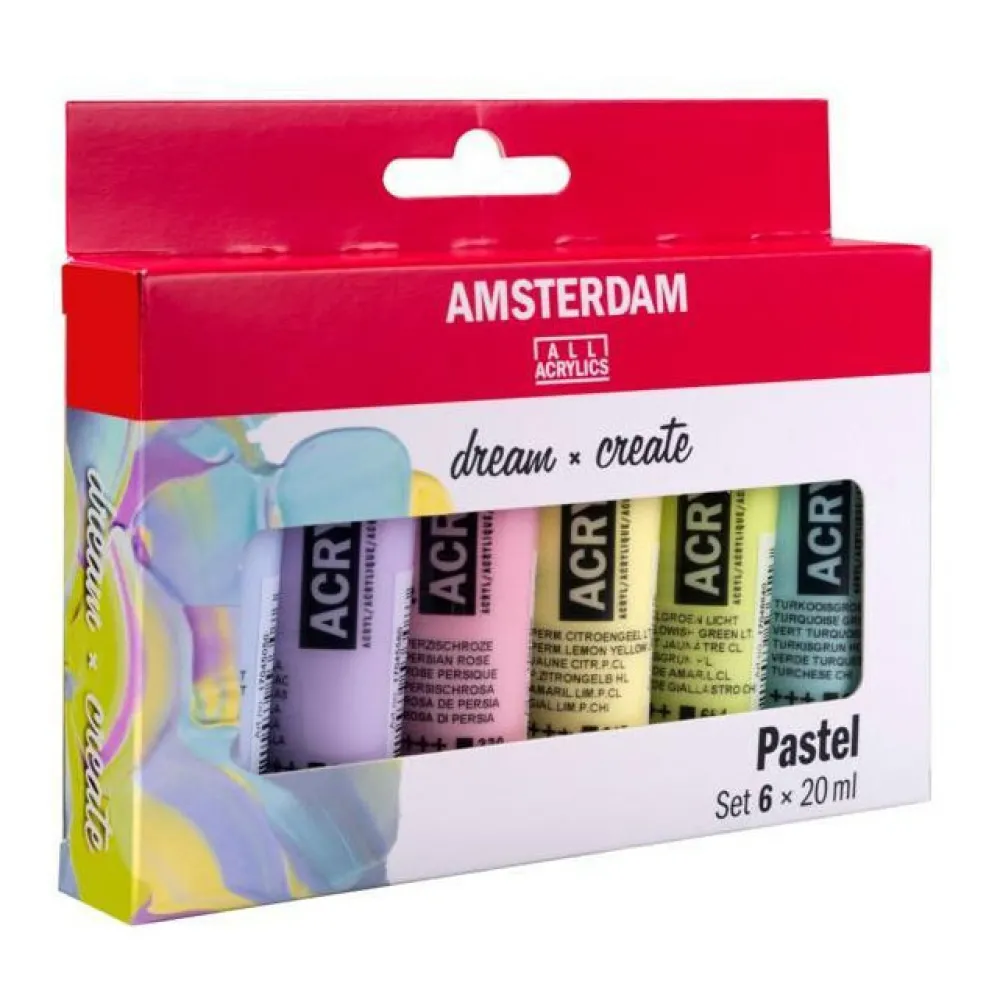 Amsterdam Zestaw farb akrylowych - - Pastel, 6 kolorów x 20 ml