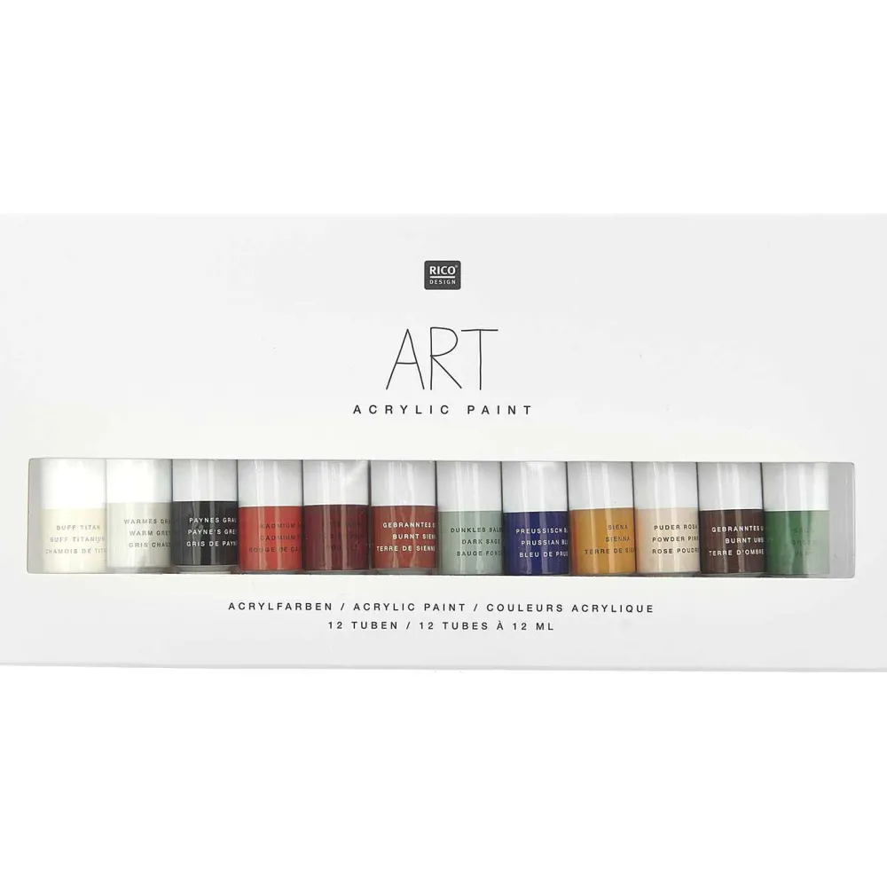 Rico Design Zestaw farb akrylowych ART Earthy Colors - - 12 kolorów x 12 ml > Farby Akrylowe