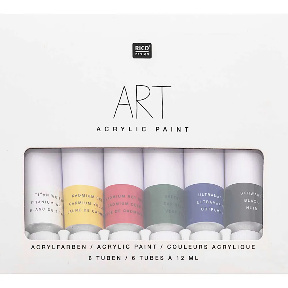 Rico Design Zestaw farb akrylowych ART - - 6 kolorów x 12 ml