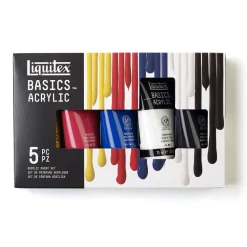 Liquitex Zestaw farb akrylowych Basics Acrylic - - 5 kolorów x 75 ml ><noscript><img width=