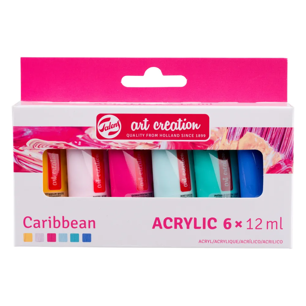Talens Art Creation Zestaw farb akrylowych, Caribbean - - 6 kolorów x 12 ml > Farby Akrylowe