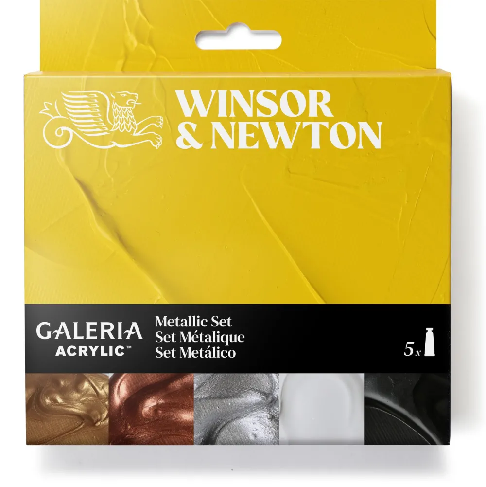 Winsor & Newton Zestaw farb akrylowych Galeria - - Metallic 6 szt.