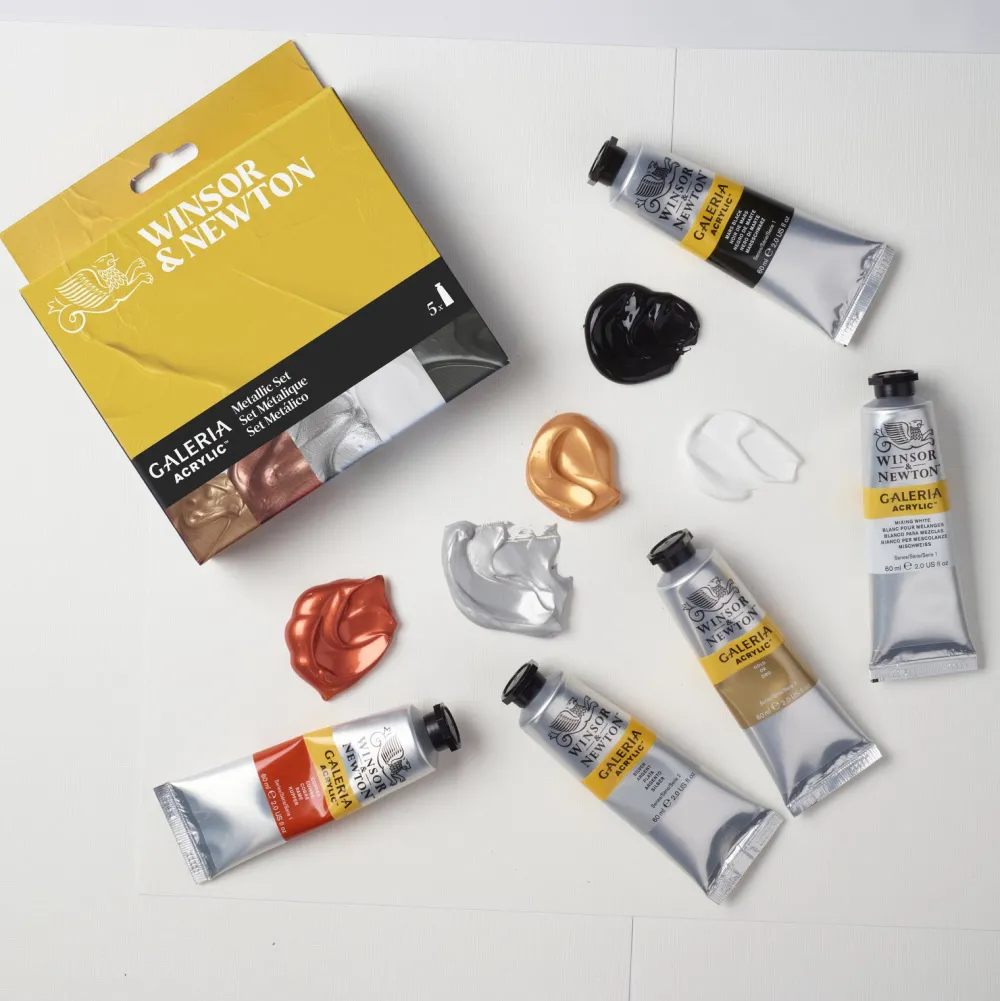 Winsor & Newton Zestaw farb akrylowych Galeria - - Metallic 6 szt.